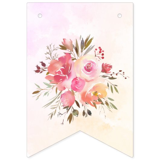 Olifant Baby shower Boho Chic koraal Welkom Vlaggetjes (Eerste vlag)