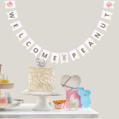 Olifant Baby shower Boho Chic koraal Welkom Vlaggetjes