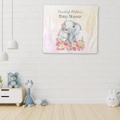 Olifant Baby Shower Boho Chic Wandkleed