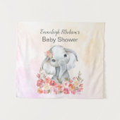 Olifant Baby Shower Boho Chic Wandkleed (Voorkant (horizontaal))