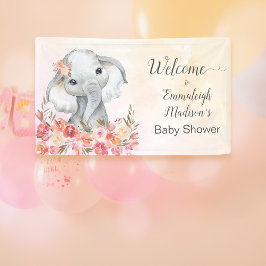 Olifant Baby shower Boho Chic Welkom Spandoek