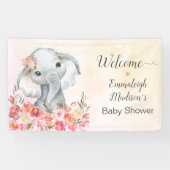 Olifant Baby shower Boho Chic Welkom Spandoek (Horizontaal)
