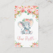 Olifant Baby shower Bow Raffle Hoofdband Baby Meis Informatiekaartje (Achterkant)
