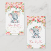Olifant Baby shower Bow Raffle Hoofdband Baby Meis Informatiekaartje (Voorkant / Achterkant)