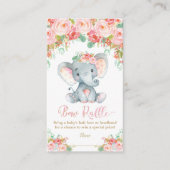 Olifant Baby shower Bow Raffle Hoofdband Baby Meis Informatiekaartje (Voorkant)
