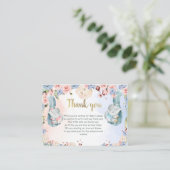 Olifant Baby shower dank u kaart, Geslacht onthull Informatiekaartje (Staand voorkant)