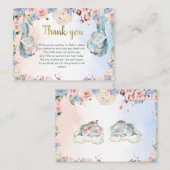 Olifant Baby shower dank u kaart, Geslacht onthull Informatiekaartje (Voorkant / Achterkant)
