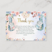 Olifant Baby shower dank u kaart, Geslacht onthull Informatiekaartje (Voorkant)