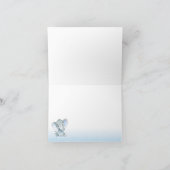 Olifant Baby shower dank u kaarten jongen blauw (Binnen)