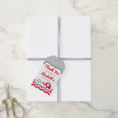 Olifant Baby shower Dank u Label, BEWERKBARE KLEUR Cadeaulabel (Met Touw)