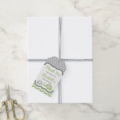 Olifant Baby shower Dank u Label, BEWERKBARE KLEUR Cadeaulabel (Met Touw)