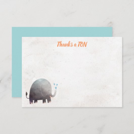 Olifant Baby shower dank u opmerking Kaarten (Voorkant / Achterkant)