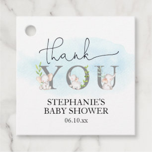 Olifant Baby shower dank u partij Labels
