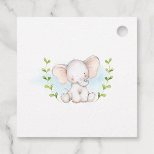 Olifant Baby shower dank u partij Labels (Achterkant)