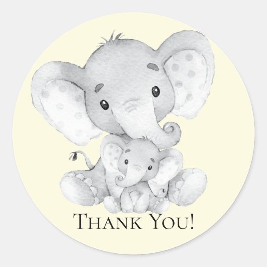 Olifant Baby shower dank u voor Sticker (Voorkant)