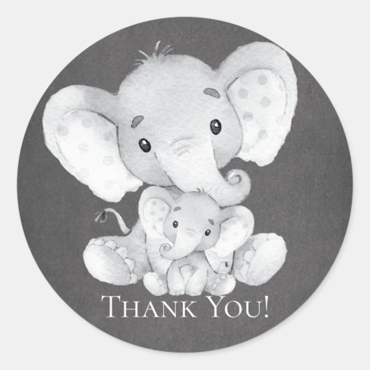 Olifant Baby shower dank u voor Sticker (Voorkant)