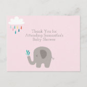 Olifant Baby Shower Dankkaart Briefkaart (Voorkant)