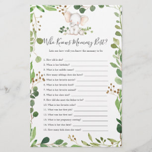 Olifant Baby shower die mama het beste kent