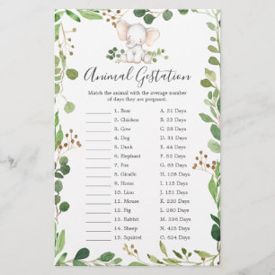 Olifant Baby shower Dier Gestation Spel