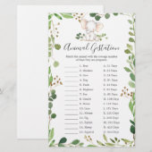 Olifant Baby shower Dier Gestation Spel (Voorkant / Achterkant)