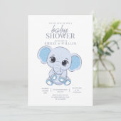 Olifant Baby shower Eenvoudig Modern Baby shower Kaart (Staand voorkant)