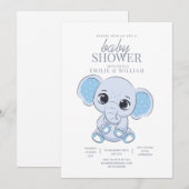 Olifant Baby shower Eenvoudig Modern Baby shower Kaart (Voorkant / Achterkant)