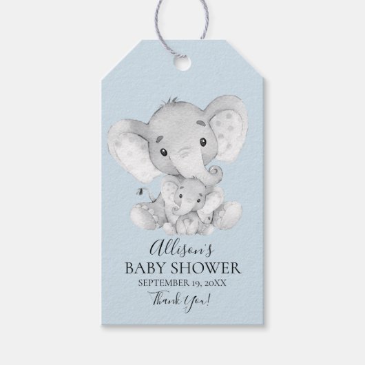 Olifant Baby shower Favor Gift Label Cadeaulabel (Voorkant)
