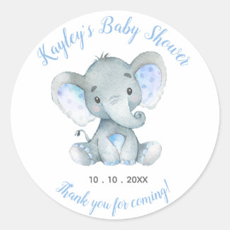 Olifant Baby shower Favor Sticker