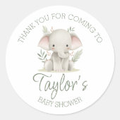 Olifant Baby Shower Favor Stickers Labels (Voorkant)