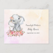 Olifant Baby shower Gasting Gaming Game Informatiekaartje (Achterkant)