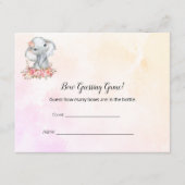 Olifant Baby shower Gasting Gaming Game Informatiekaartje (Voorkant)