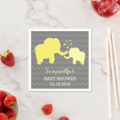 Olifant Baby shower Geel en Grijs Papier Servetten (Insitu)