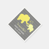 Olifant Baby shower Geel en Grijs Papier Servetten (Hoek)