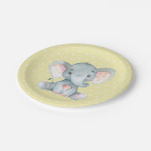 Olifant Baby shower geel papier Bord (Gekanteld)