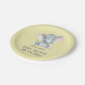 Olifant Baby shower geel papier Bord (Gekanteld)