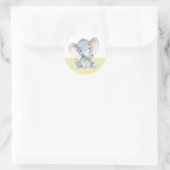 Olifant Baby shower Geel Ronde Sticker (Tas)