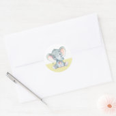 Olifant Baby shower Geel Ronde Sticker (Envelop)