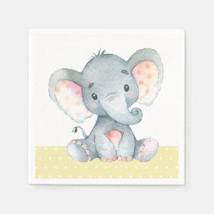 Olifant Baby Shower Gele Servetten