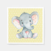 Olifant Baby shower gele servetten (Voorkant)
