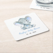 Olifant Baby shower gepersonaliseerd Onderzetter (Schuin)