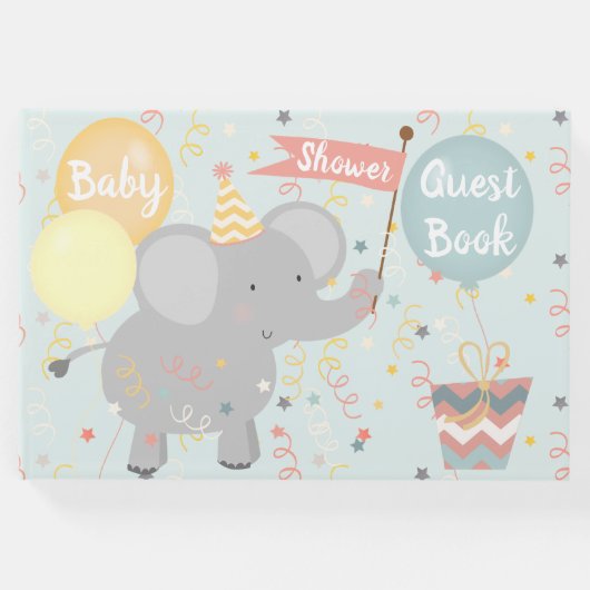 Olifant Baby shower Giraffe Monkey Confetti Gastenboek (Voorkant)