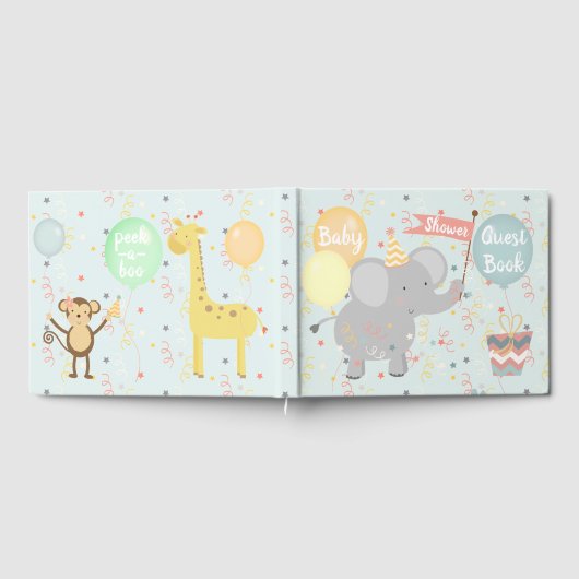 Olifant Baby shower Giraffe Monkey Confetti Gastenboek (Volledig)