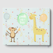 Olifant Baby shower Giraffe Monkey Confetti Gastenboek (Achterkant)