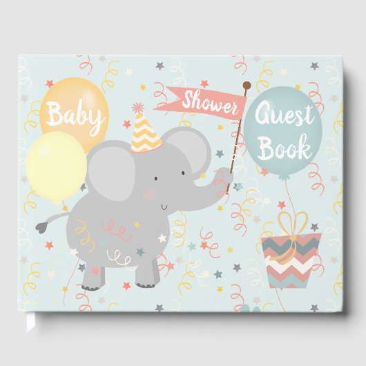Olifant Baby shower Giraffe Monkey Confetti Gastenboek (Voorkant)