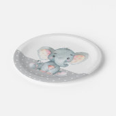 Olifant Baby shower grijs papier Bord (Gekanteld)