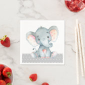 Olifant Baby shower grijze servetten (Insitu)