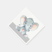 Olifant Baby shower grijze servetten (Hoek)