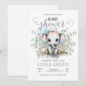 Olifant Baby shower groen jongen baby shower Kaart (Voorkant / Achterkant)