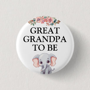 Olifant Baby shower groot opa om te zijn Ronde Button 3,2 Cm