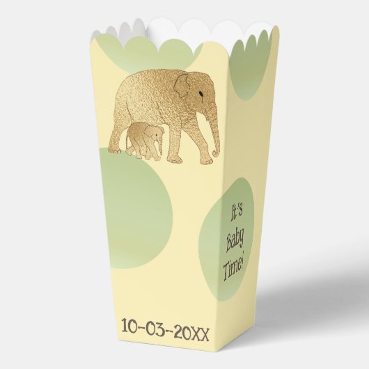 Olifant Baby shower gunst dozen Bedankdoosjes (Achterkant)